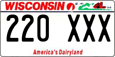 WI license plate 220XXX