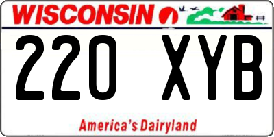 WI license plate 220XYB