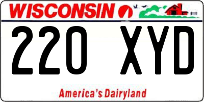 WI license plate 220XYD