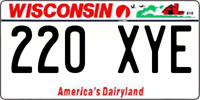 WI license plate 220XYE