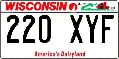 WI license plate 220XYF