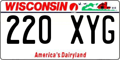 WI license plate 220XYG