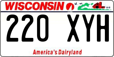 WI license plate 220XYH
