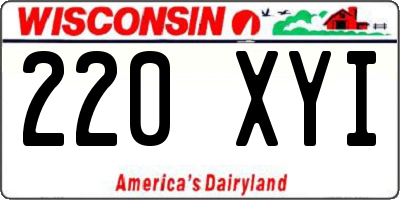WI license plate 220XYI