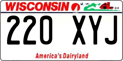 WI license plate 220XYJ