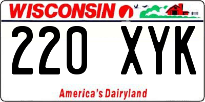 WI license plate 220XYK
