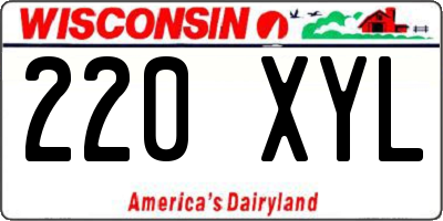 WI license plate 220XYL