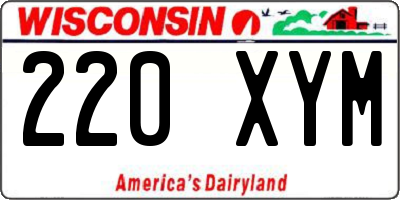 WI license plate 220XYM