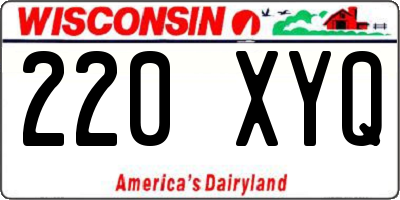 WI license plate 220XYQ