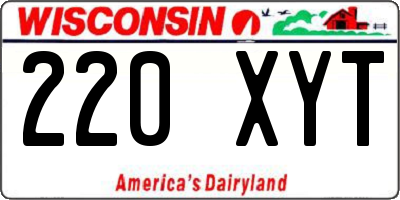 WI license plate 220XYT