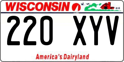 WI license plate 220XYV