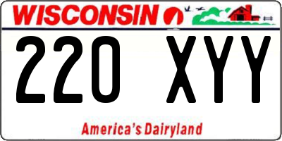WI license plate 220XYY