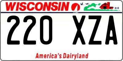 WI license plate 220XZA