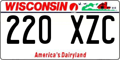 WI license plate 220XZC