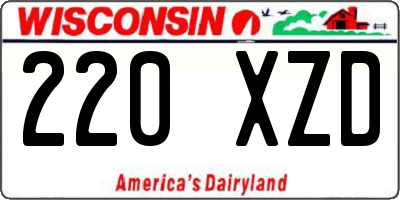 WI license plate 220XZD