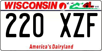WI license plate 220XZF