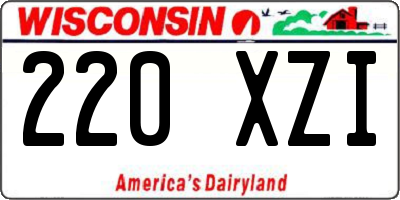 WI license plate 220XZI