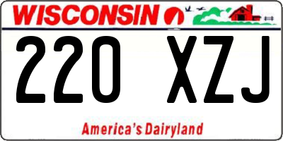 WI license plate 220XZJ