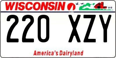WI license plate 220XZY