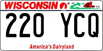 WI license plate 220YCQ