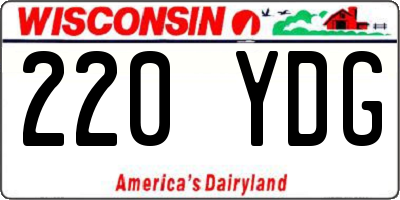 WI license plate 220YDG