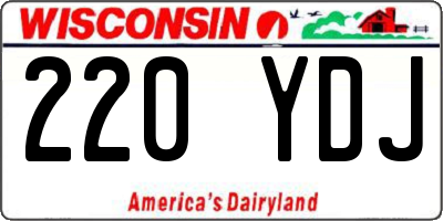 WI license plate 220YDJ