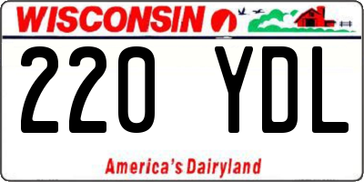 WI license plate 220YDL