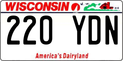 WI license plate 220YDN