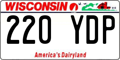 WI license plate 220YDP