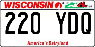 WI license plate 220YDQ