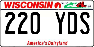 WI license plate 220YDS