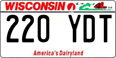 WI license plate 220YDT