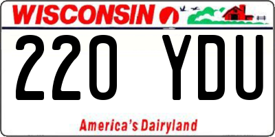 WI license plate 220YDU