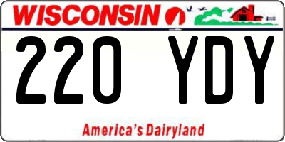 WI license plate 220YDY