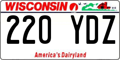 WI license plate 220YDZ