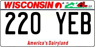WI license plate 220YEB