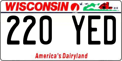 WI license plate 220YED