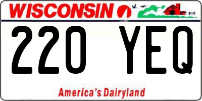 WI license plate 220YEQ