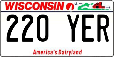 WI license plate 220YER
