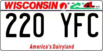WI license plate 220YFC