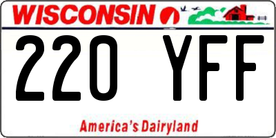 WI license plate 220YFF