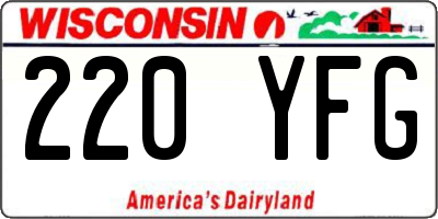 WI license plate 220YFG