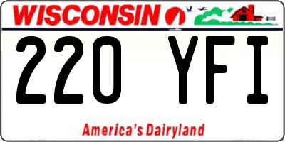 WI license plate 220YFI