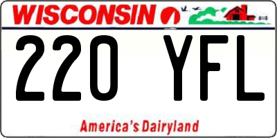 WI license plate 220YFL