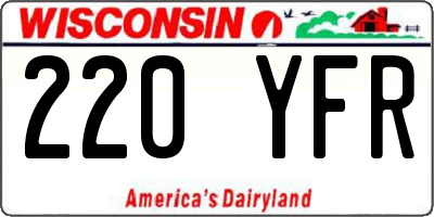 WI license plate 220YFR