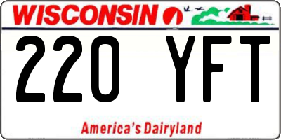 WI license plate 220YFT