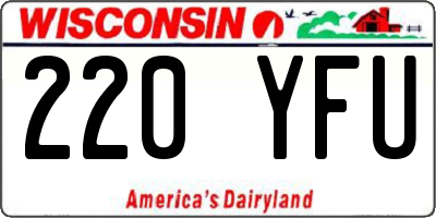 WI license plate 220YFU