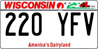 WI license plate 220YFV