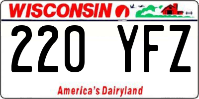 WI license plate 220YFZ