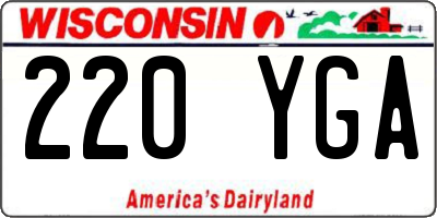 WI license plate 220YGA